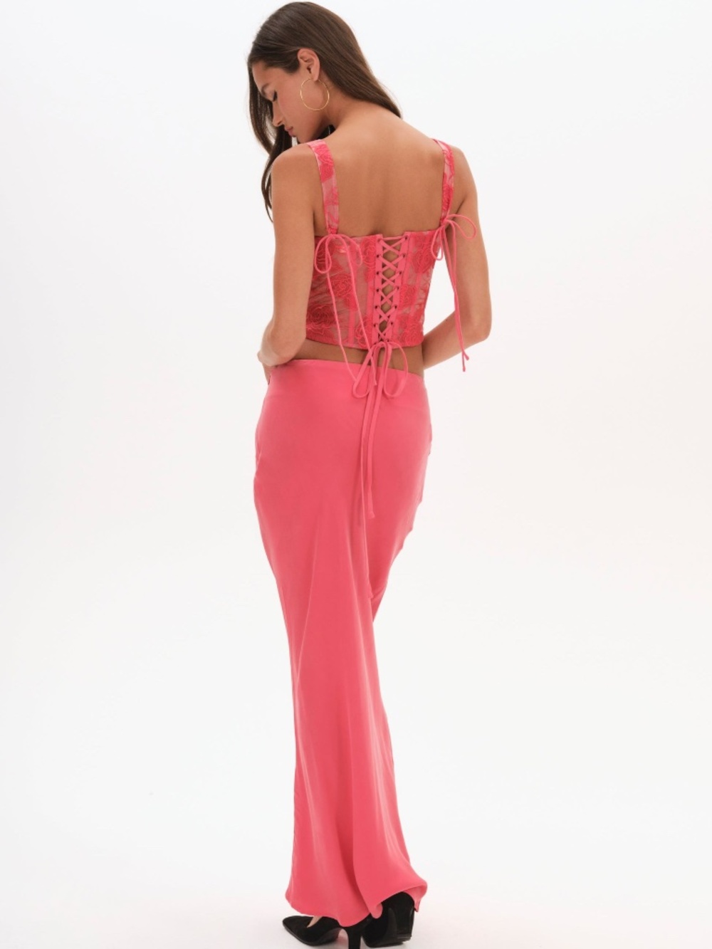 NEW For Love & Lemons Embroidered Roses Corset Top M / Red - Picture 3 of 7